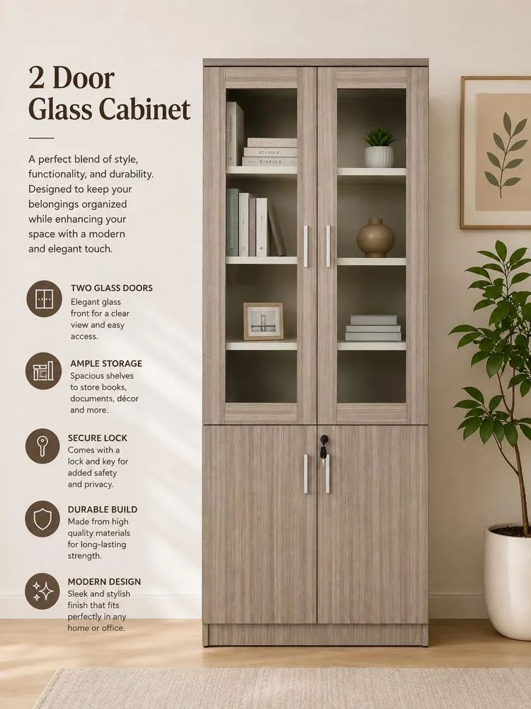 2 Door Glass Cabinet