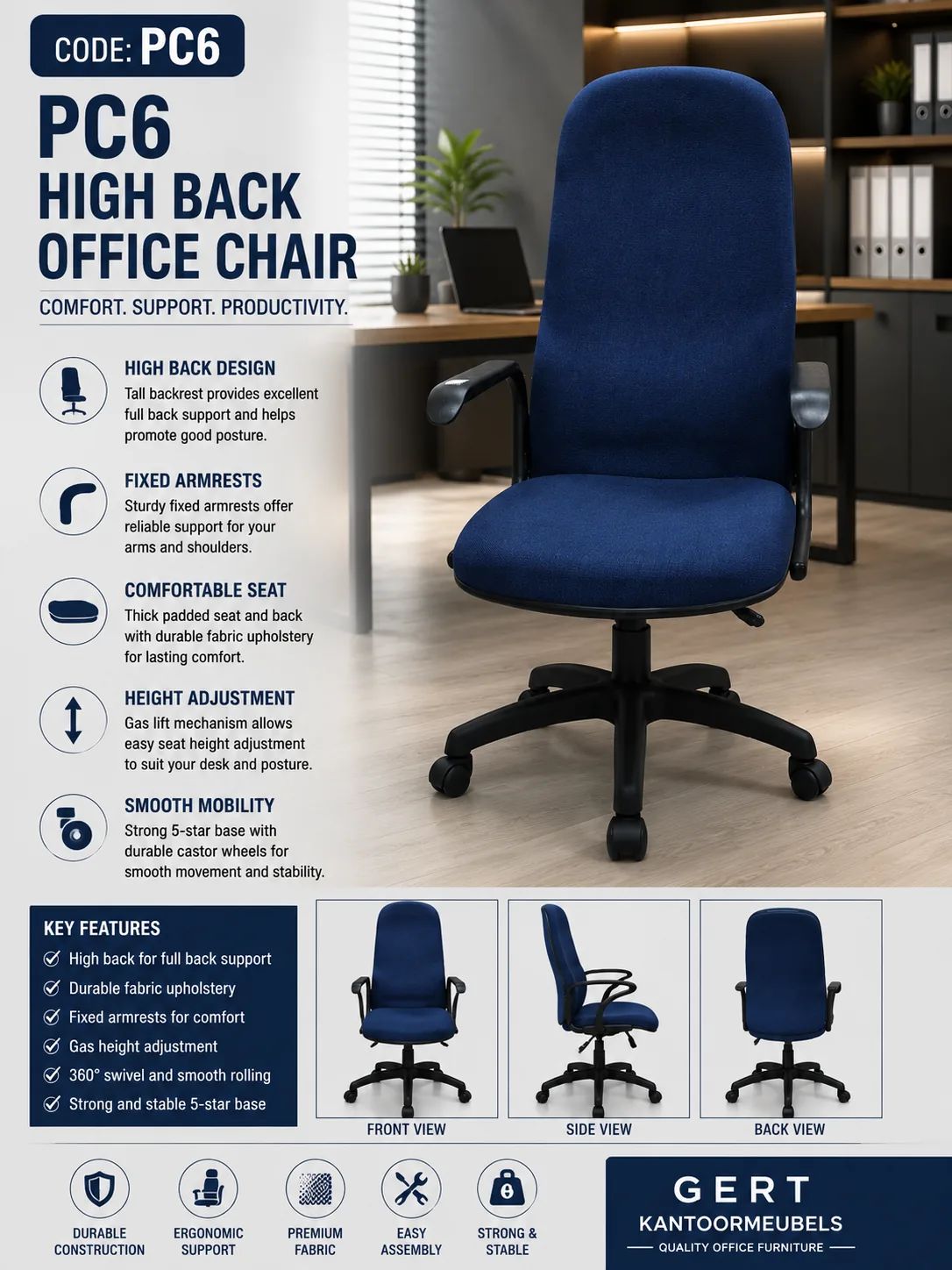 PC6 High Back Office Chair
