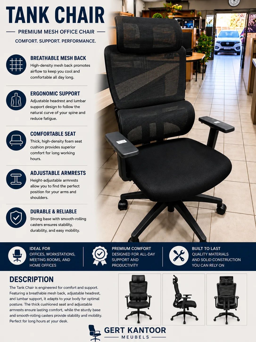 Tank Chair Premium Mesh Office Chair