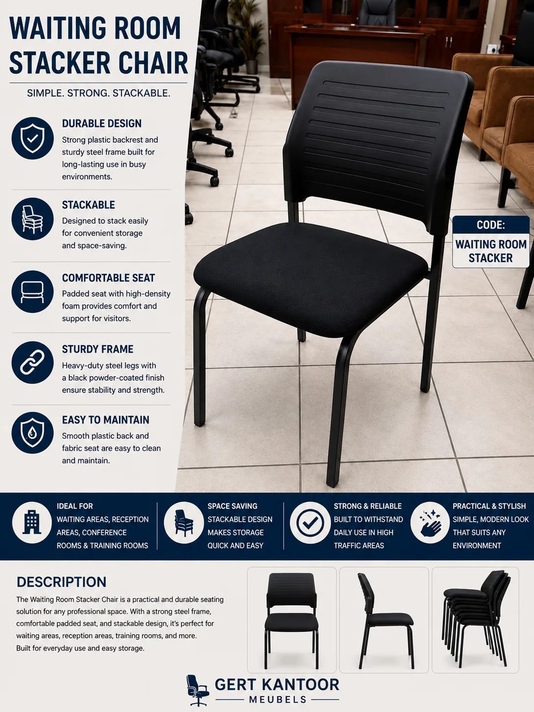 Waiting Room Stacker Chair